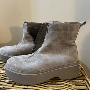 Portland Taupe suede platform boots